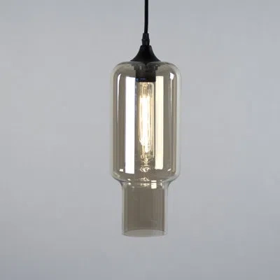Zentique 1-light Single Cylinder Pendant In Black;black
