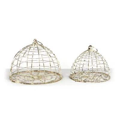 Zentique 2 Piece Decorative Bird Cage Set In White