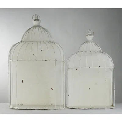 Zentique 2 Piece Metal Wall Décor Set In Antique White