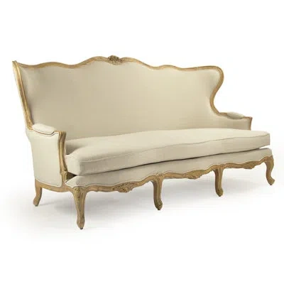 Zentique 74.5" Linen Recessed Arm Sofa In Beige