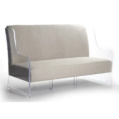 Zentique 75.5" Linen Recessed Arm Sofa In Brown