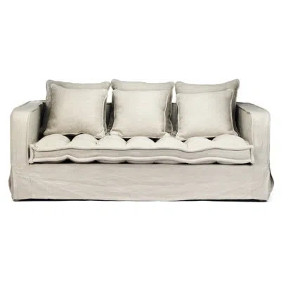 Zentique 79" Square Arm Slipcovered Sofa In Beige