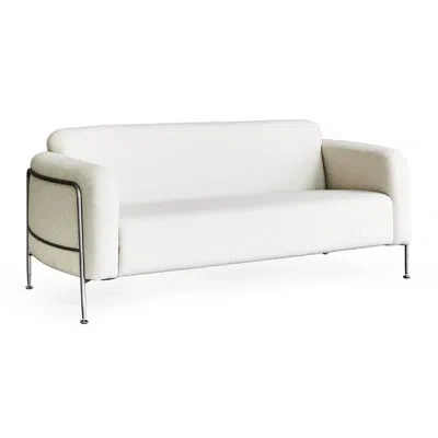 Zentique 82'' 100% Linen Round Arm Sofa In White