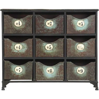 Zentique 9 Drawer Storage Chest In Brown,green