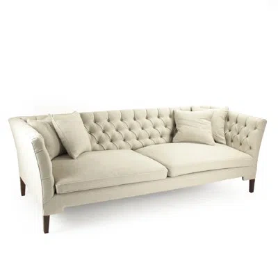 Zentique 97.5" Tuxedo Arm Sofa In Cream