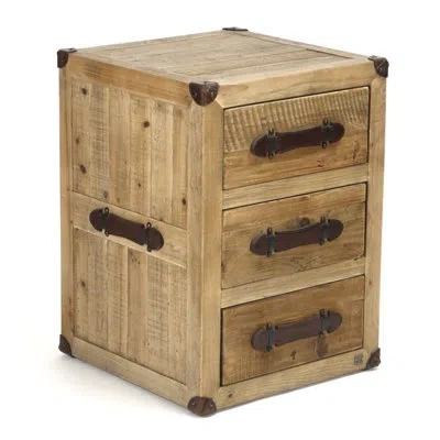 Zentique Abott 3 Drawer Nightstand In Brown