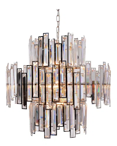 Zentique Abstract Crystal Chandelier In Silver
