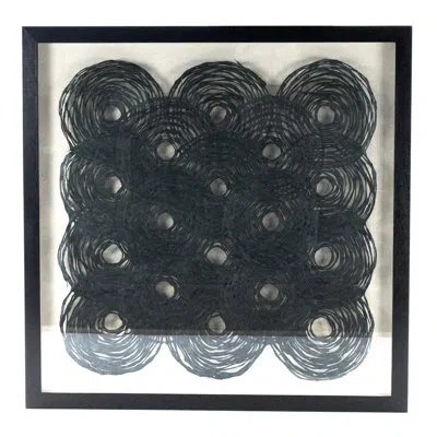 Zentique Abstract Paper Framed Wall Art In Black