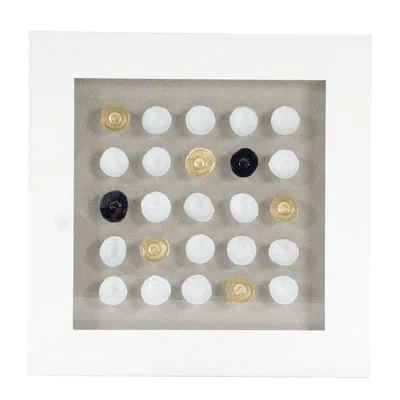 Zentique Abstract Paper Framed Wall Art In Black;white;gold