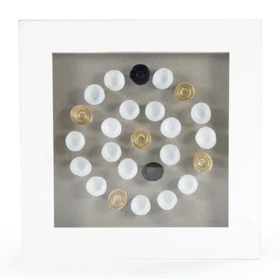 Zentique Abstract Paper Framed Wall Art In Black;white;gold