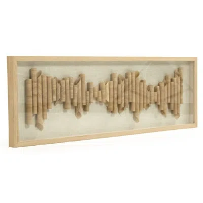 Zentique Abstract Paper - Shadowbox Print On Wood In Brown