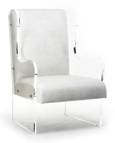 Zentique Acrylic Wingback Chair In White
