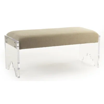 Zentique Addie Upholstered Bench In Brown,clear