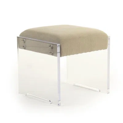 Zentique Adela Stool In Clear;off White