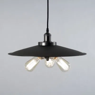 Zentique Adeline 3-light Single Cone Pendant In Charcoal