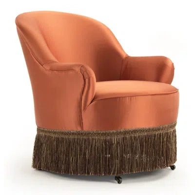Zentique Alleffra Barrel Chair In Red;orange