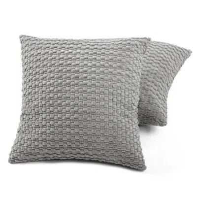 Zentique Arden Textured Pillow Cover & Insert (set Of 2) In Stone Gray