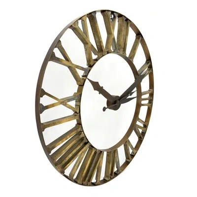 Zentique Asher Iron Clock In Brown;gold