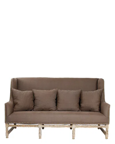 Zentique Aubert High Back Sofa In Brown