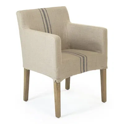 Zentique Avignon 23" Wide Linen Slipcovered Armchair In Blue 100% Linen