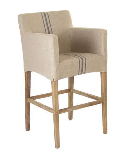 Zentique Avignon Slipcover Bar Stool In Brown