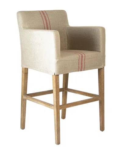 Zentique Avignon Slipcover Bar Stool In Brown