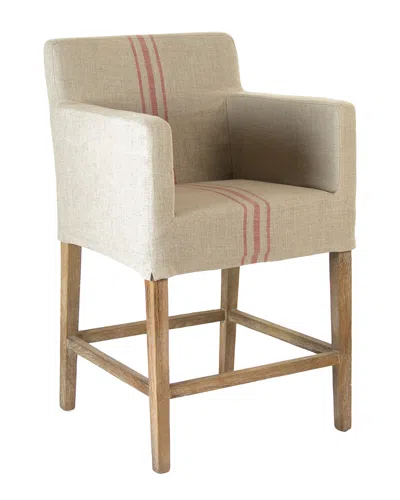 Zentique Avignon Slipcover Counter Stool In Neutral