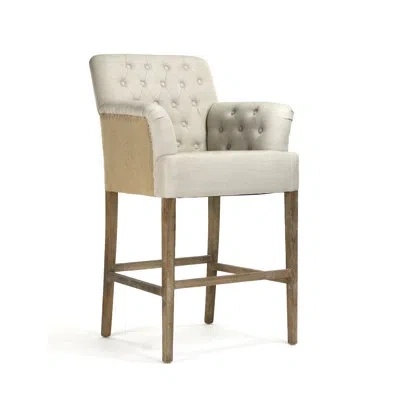 Zentique Barrois Bar And Counter Stool Stool In Off White