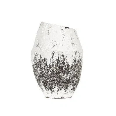 Zentique Black/white 20" Table Vase In Black;white