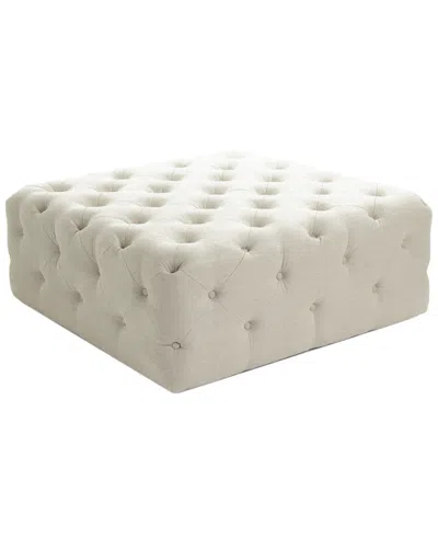 Zentique Calvin Tufted Ottoman In White