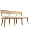 Zentique Carvell Cane Back Bench In Nude