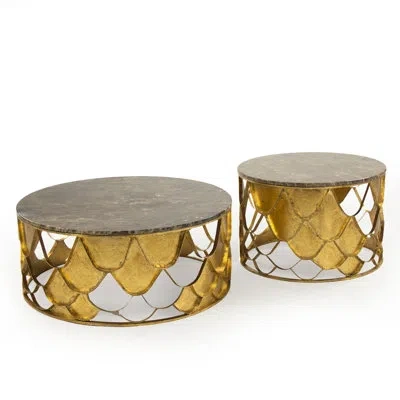 Zentique Casey Frame 2 Bunching Tables In Gray