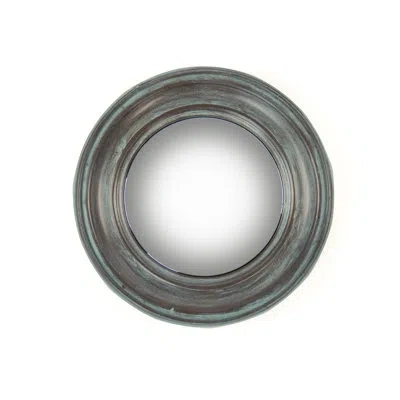 Zentique Cerne Convex Farmhouse / Country Wall Mirror In Teal