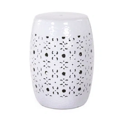 Zentique Clark Ceramic Garden Stool In White