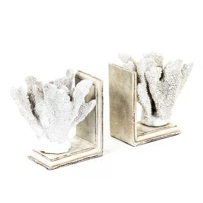 Zentique Coral Bookends In Beige;ivory