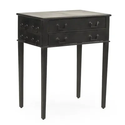 Zentique Delane Iron End Table With Storage In Black