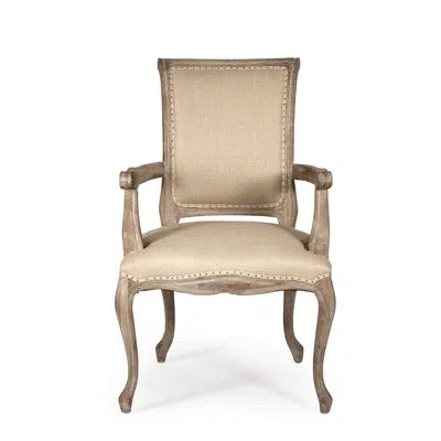 Zentique Dijon 24.5" Wide Linen Armchair In Beige