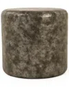 Zentique Distressed Grey Leather Stool In Gray