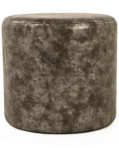 ZENTIQUE ZENTIQUE DISTRESSED GREY LEATHER STOOL