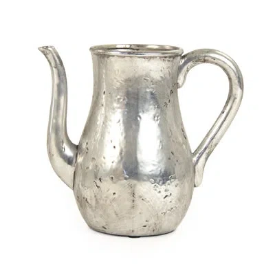 Zentique Distressed Metallic Pitcher In Distressed Silver