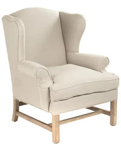 Zentique Fabien Wingback Chair In Neutral