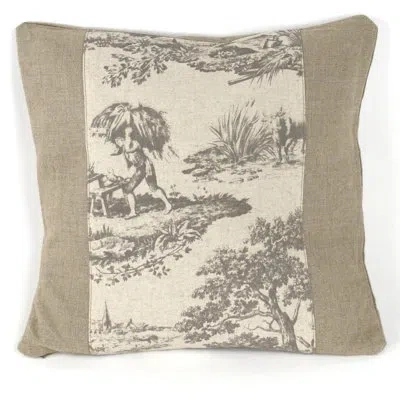 Zentique French Inspired Toile Linen Throw Pillow