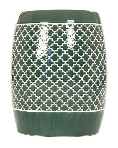 Zentique Gable Garden Stool Teal In Green