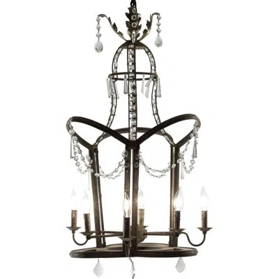 Zentique Garland 6 - Light Candle Style Empire Chandelier In Black