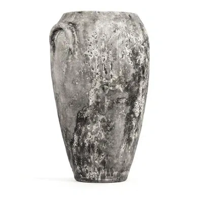 Zentique Gray Table Vase In White;gray