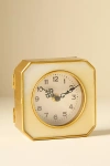 Zentique Inc. Striped Square Metal Clock In Gold