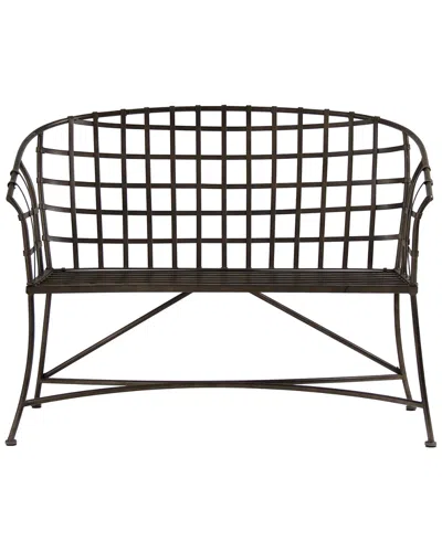 Zentique Iron Bench In Brown