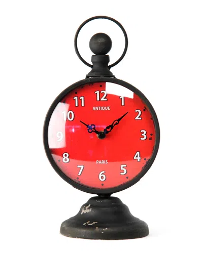 Zentique Iron Clock In Red