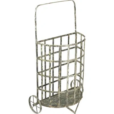 Zentique Iron Decorative Cart In Gray