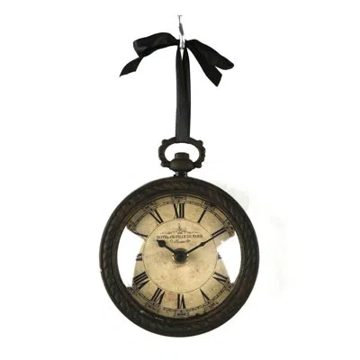 Zentique Iron Wall Clock In Black;beige